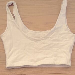 White brandy Melville Lydia cropped tank top.